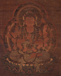 絹本著色大勝金剛像（部分） 鎌倉時代
