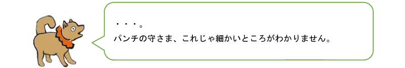 ・・・。ぱんちのかみさま、これじゃ細かいところがわかりません。