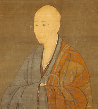 無等周位筆　夢窓疎石像（部分）　妙智院蔵