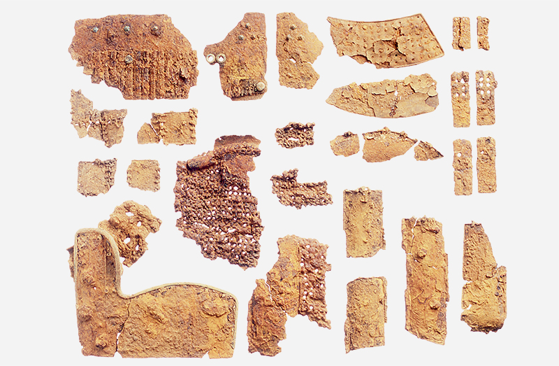 陣屋跡から出土した具足