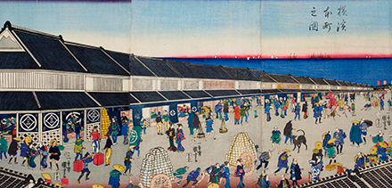 歌川国芳　横浜本町之図　川崎・砂子の里資料館蔵