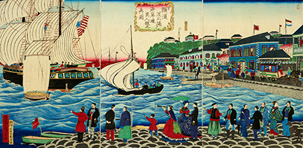 歌川広重（三代）　横浜波止場ヨリ海岸通異人館之真図　神奈川県立歴史博物館蔵